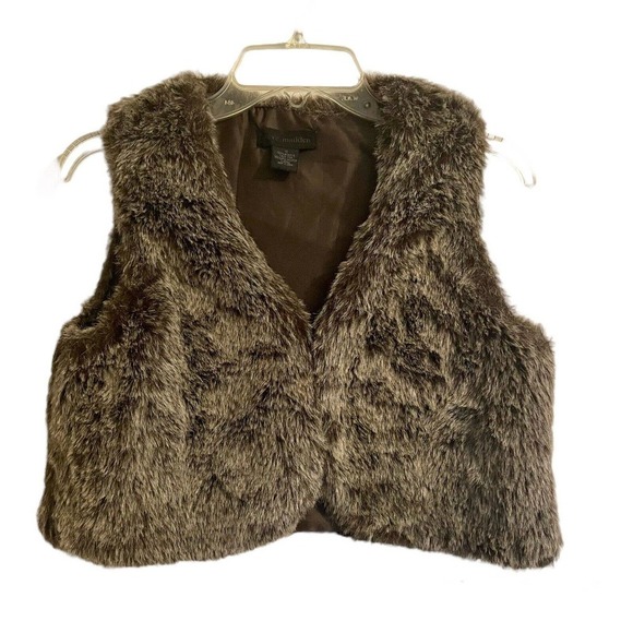Steve Madden Faux Fur Vest Small Brown Lined Boho Festival Hippie Mob Wi… - Picture 1 of 4